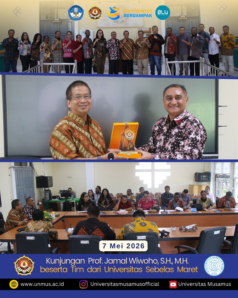 Kunjungan  Prof. Jamal Wiwoho, S.H., M.H. beserta Tim dari Universitas Sebelas Maret