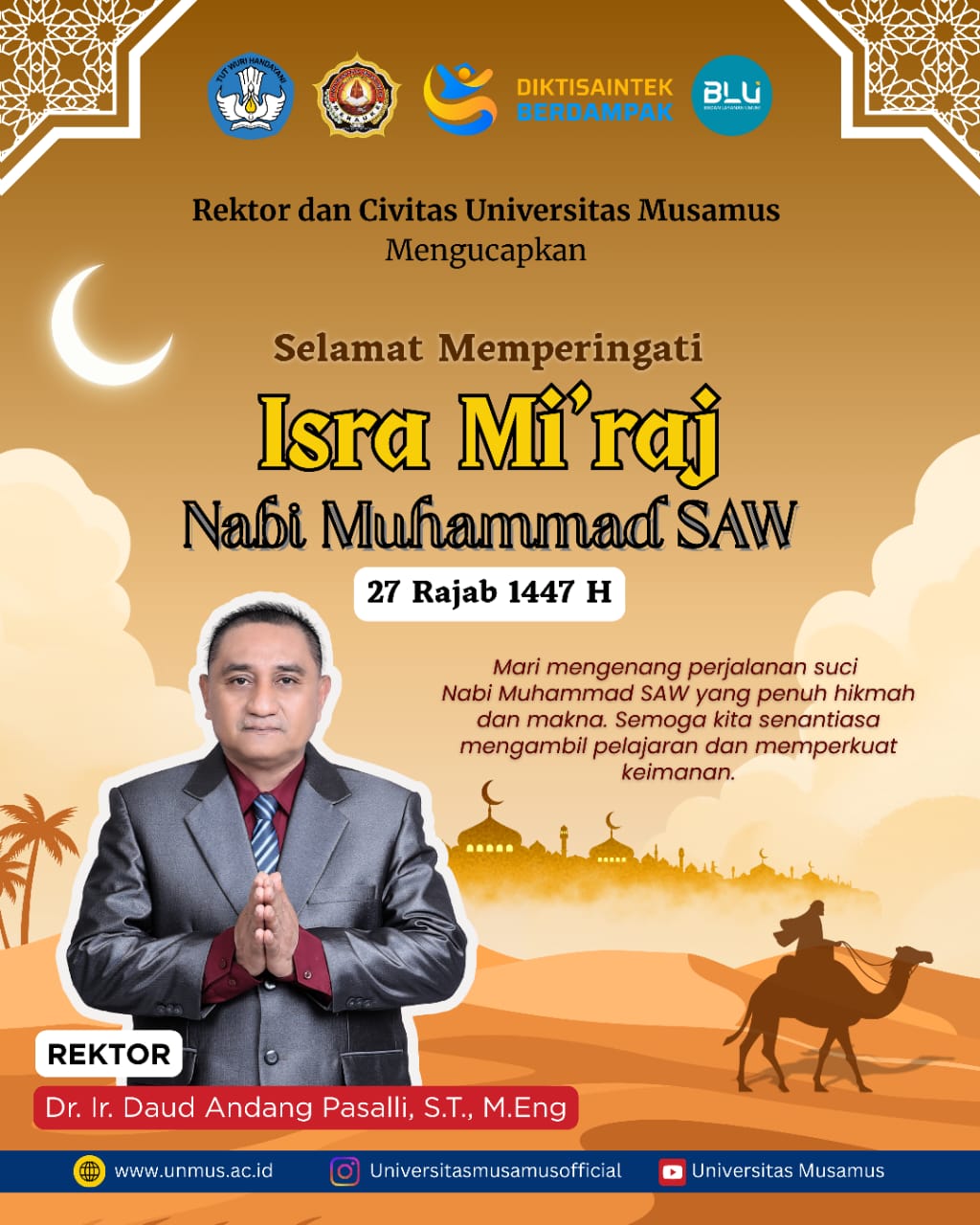 SELAMAT MEMPERINGATI ISRA MI'RAJ NABI MUHAMMAD SAW 27 RAJAB 1447 H